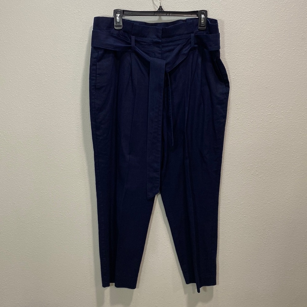 Boden T0287 paperbag trousers‎ linen navy blue